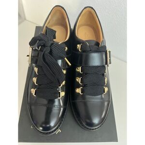 The Office of Angela Scott Mr. Logan Black Leather Buckle Oxford Shoes EU 36.5